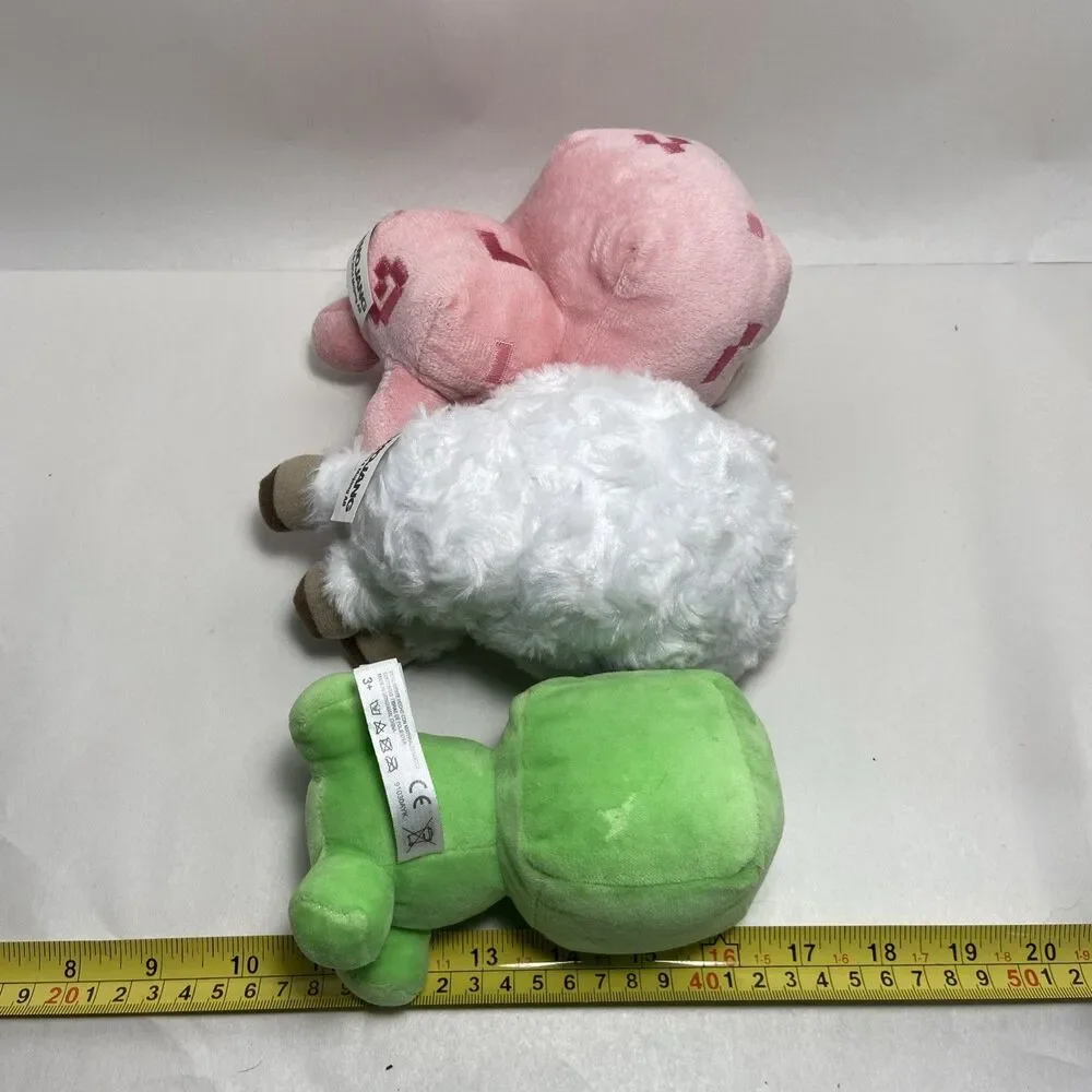 Jazwares Mojang Minecraft Pink Pig ,White Lamb , Jinx Creeper Plush Lot of 3